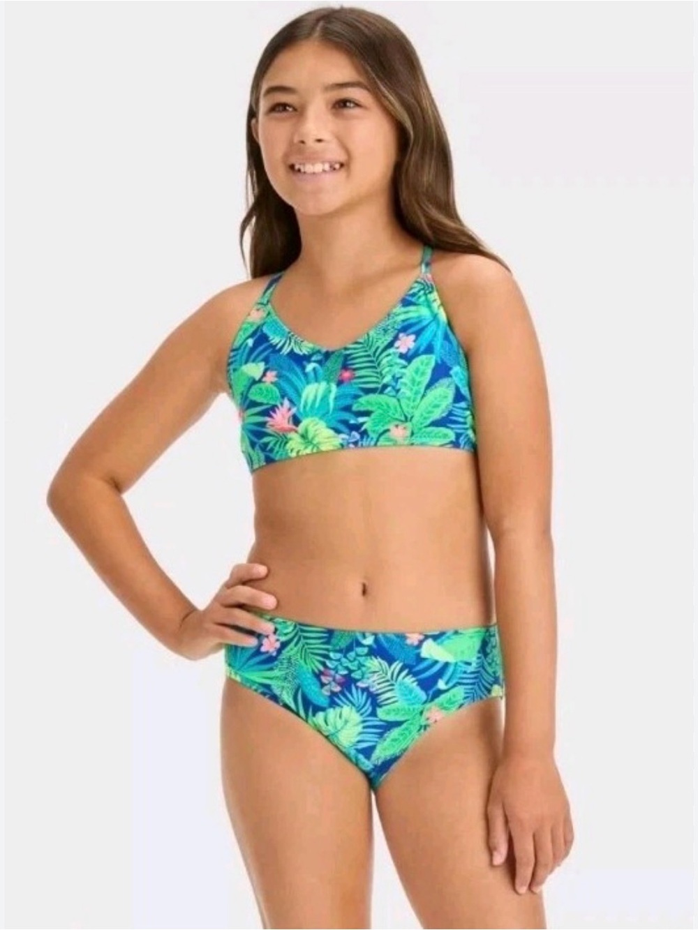5/$25 Art Class Tropical Print Swim Top